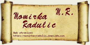 Momirka Radulić vizit kartica
